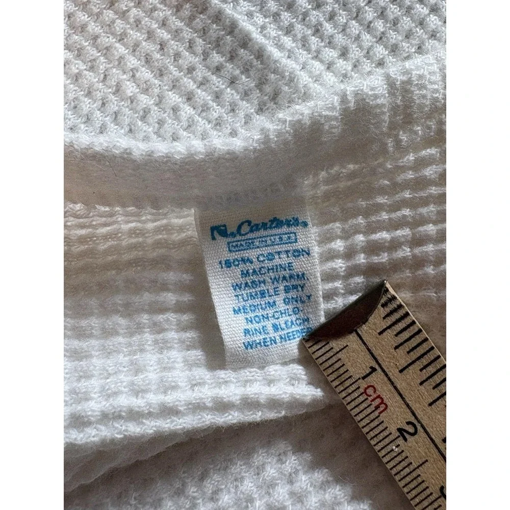 Vintage Carter's White 100% Cotton Thermal Waffle Weave Baby Blanket USA Made